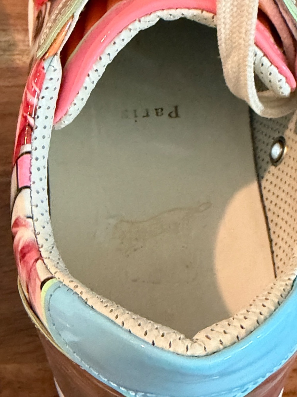 Christian Louboutin Viera Graphic Print Patent Red Sole Sneakers 38 - Picture 13 of 16